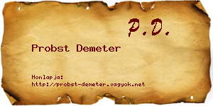 Probst Demeter névjegykártya